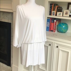 Cache Sexy White Minidress with slit sleeves